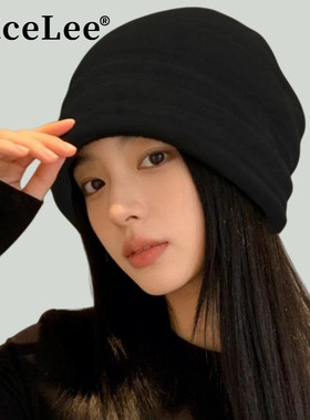 FaceLee日本设计师联名款韩系大头围针织毛线帽子女士冬季防寒堆