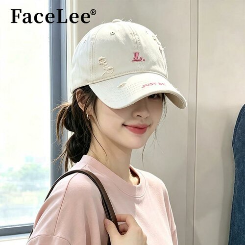 FaceLee日本设计师联名款韩系字母刺绣鸭舌帽女大头围百搭显脸小