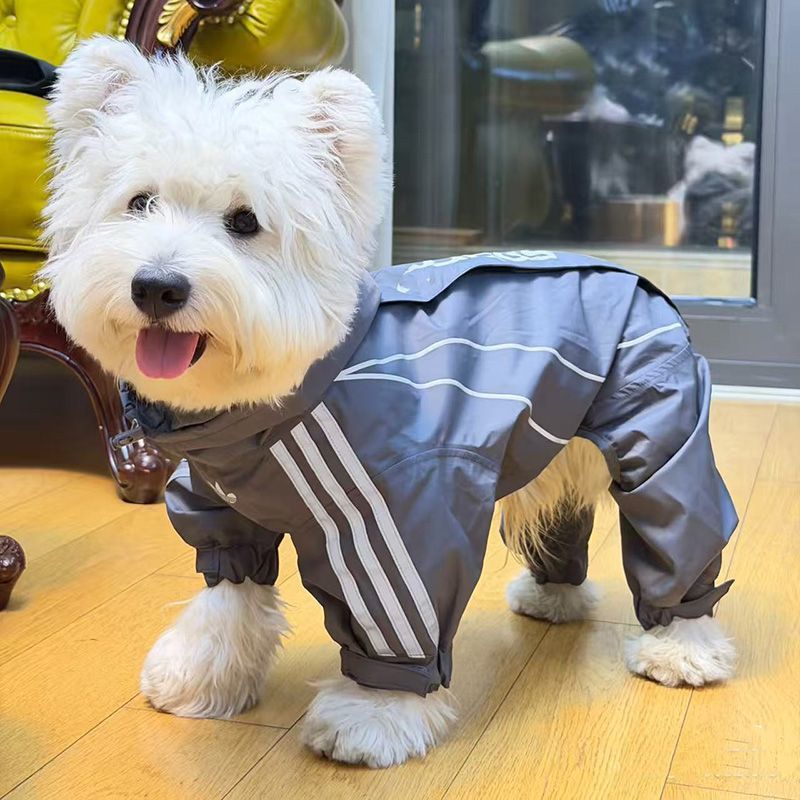 宠物泰迪比熊雪纳瑞狗狗秋冬新款加绒户外加厚外出保暖四脚衣