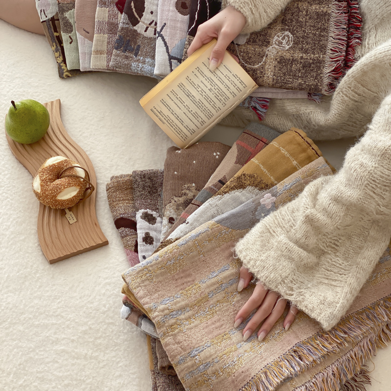 安懒懒全棉纯棉软萌流苏枕巾