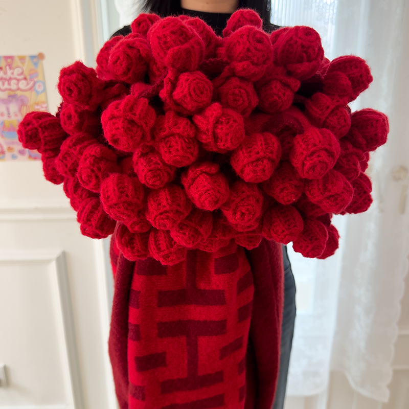 安懒懒 婚庆玫瑰花束毯结婚伴手礼喜庆送闺蜜结婚礼物婚房布置毯