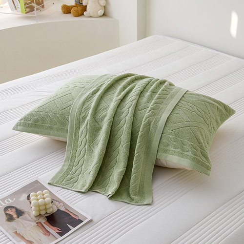 老式枕巾提花毛巾款纯棉毛圈单人全棉一对家用柔软毛巾盖52X78cm