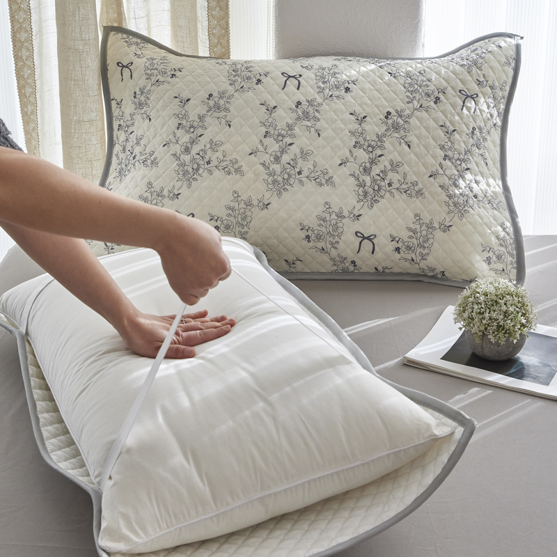 夏季凉感绑带款枕巾2025新款可固定枕头巾防头油一对防滑50X80cm