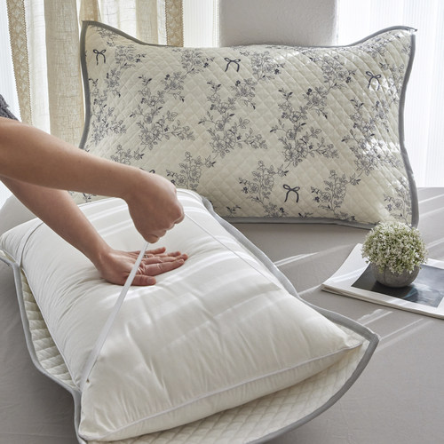 夏季凉感绑带款枕巾2025新款可固定枕头巾防头油一对防滑50X80cm