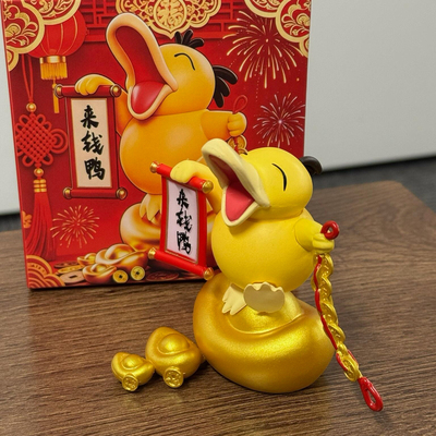 可达鸭来钱鸭搞怪摆件发财系列二次元周边手办可爱模型车载礼物