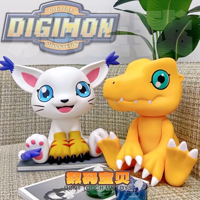 潮玩GK数码宝贝系列 1:1坐姿亚古兽迪路兽 头可动 手办摆件约36CM