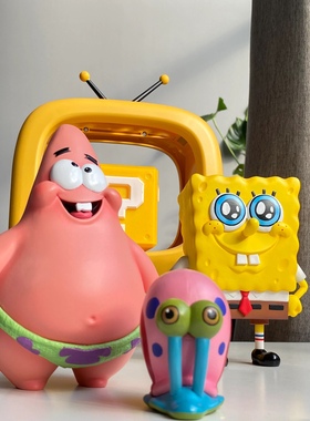 【拾壹.】海绵宝宝公仔好朋友派大星公仔周边盲盒居家桌面大摆件