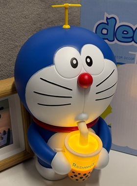 潮玩GK机器猫 叮当猫可亮灯家居手办可爱卡通摆件桌搭礼物约23CM