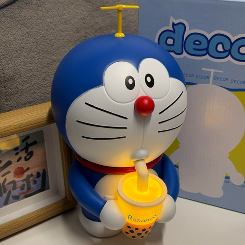 潮玩GK机器猫 叮当猫可亮灯家居手办可爱卡通摆件桌搭礼物约23CM