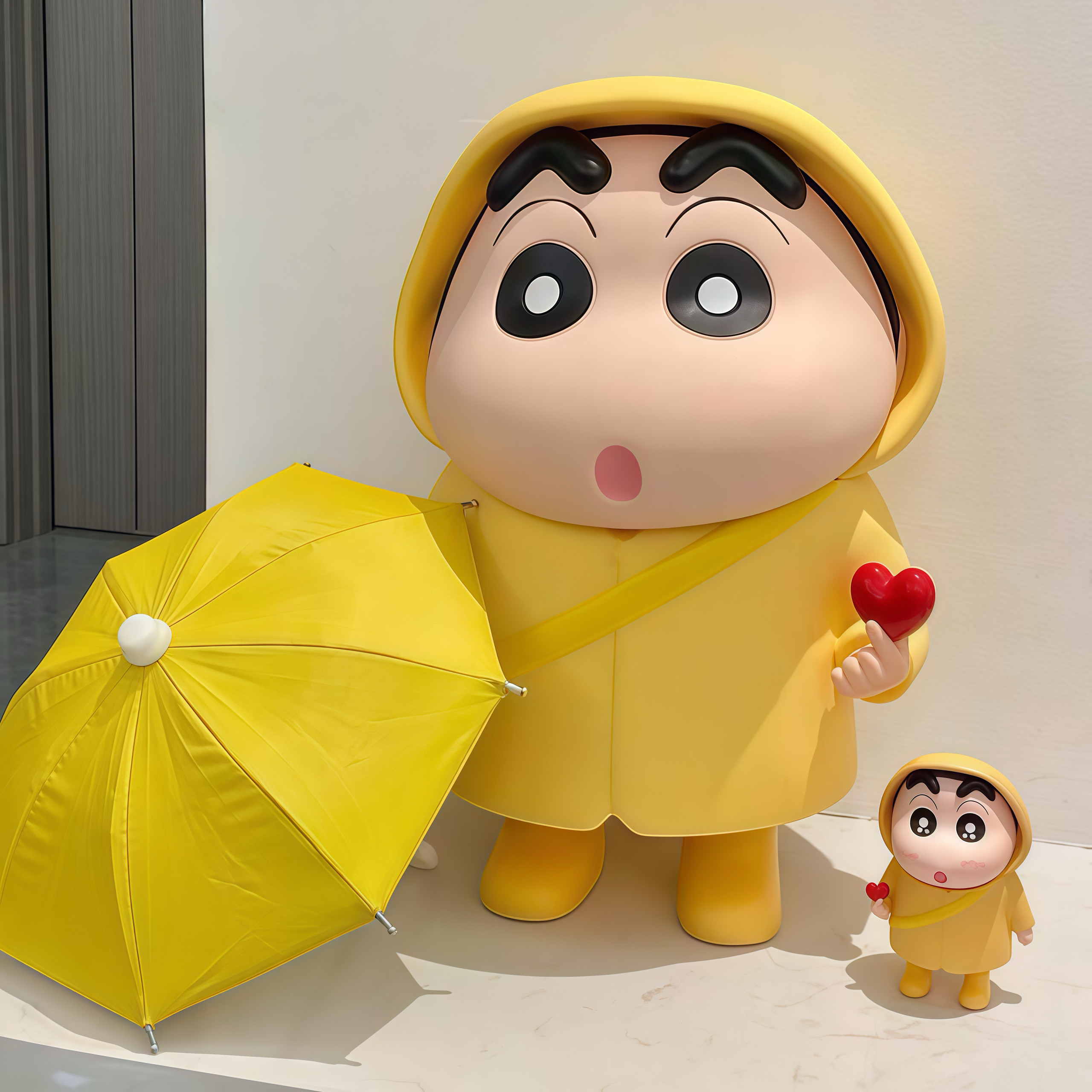 【买大送小】雨衣蜡笔小新手办摆件日本野原新之助比心生日礼物