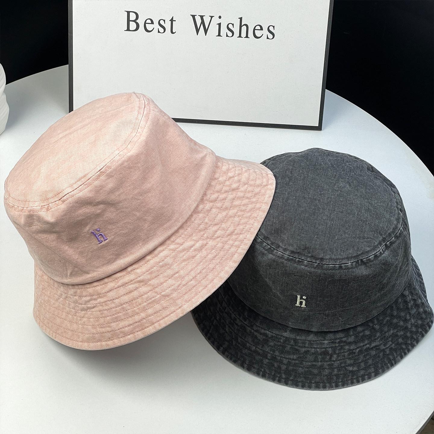 春夏季新款纯色简约水洗做旧高品质渔夫帽女休闲百搭户外出游盆帽图片