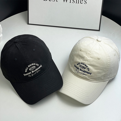 2025春夏季新款字母刺绣软顶棒球帽户外遮阳防晒帽子男款鸭舌帽子