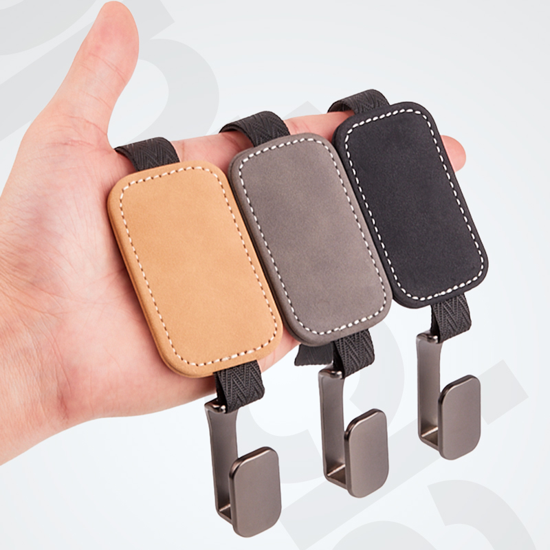 精选优质翻毛皮车载金属挂钩