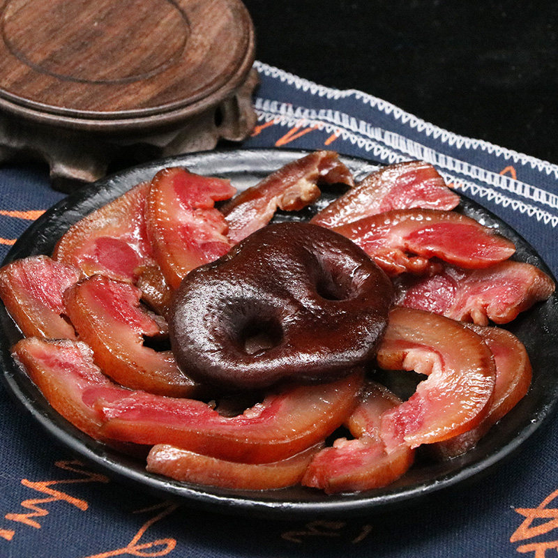 雅妹子烟熏猪拱嘴500g生态土猪羌族风味腊肉腊猪脸猪鼻子四川特产