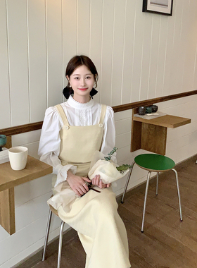 JeJuna炸鸡欧尼 晨间剧女主 温柔小香气质背心直筒半身裙套装