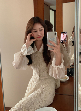 JeJuna炸鸡欧尼 立体提花气质马甲女重工A字白色半身裙高级感套装