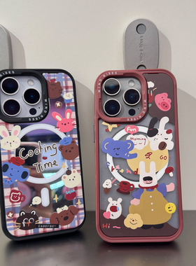 Wind Rises原创正品潮牌涂鸦镜面磁吸可拆卸背板手机壳苹果iPhone16/15/14/13pro/promax新款磨砂防摔保护套