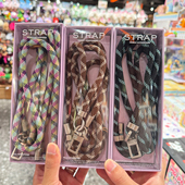 户外欧美防丢包包挂脖绳夹片式 原创手机挂绳斜跨长款 可调节男女款