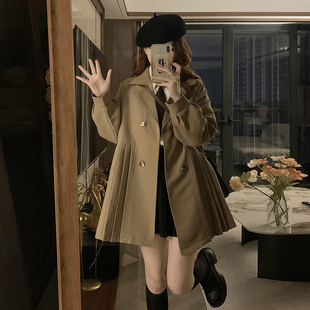 中长款小西装外套女秋冬2026新款初高中学生英伦宽松百搭休闲风衣