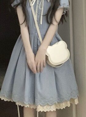 女大童连衣裙超好看夏季绝美初中生2026新款森系漂亮大方蕾丝裙子