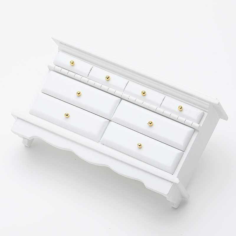 新款直销1:12娃娃屋迷你家具摆件 纯白欧式卧室边柜可打开抽屉可,饰品/流行首饰/时尚饰品新,首饰展示架,淘宝优惠券,粉丝福利购,淘宝优惠卷