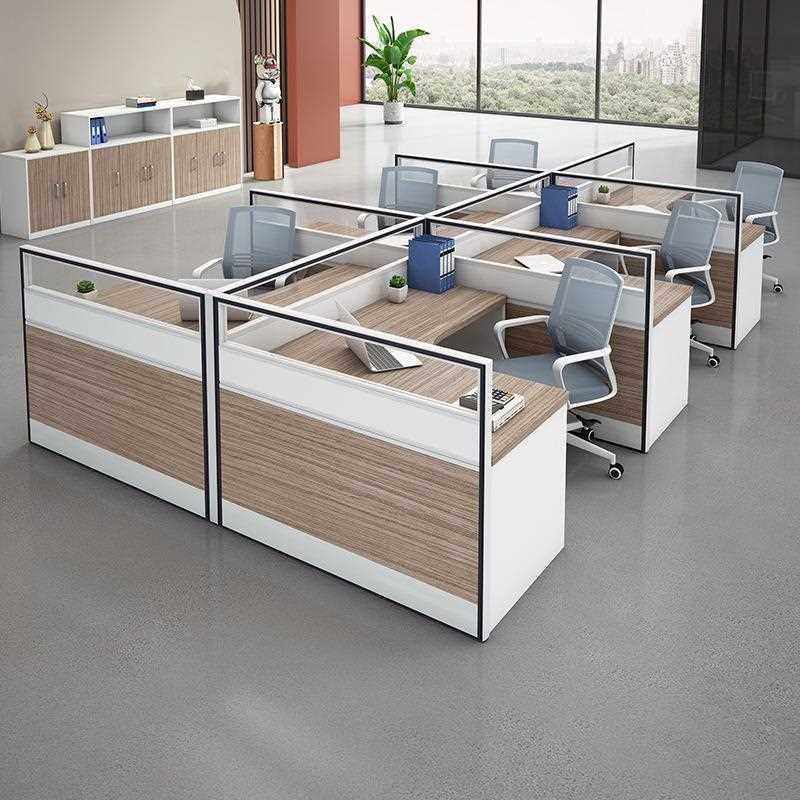 新款直销严选职员办公桌椅组合 简约现代员工电脑桌工作L型屏风卡