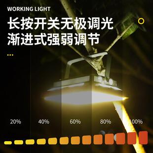 新款直销新品户外探照灯家用照明便携多功能手提灯无极调光超长续