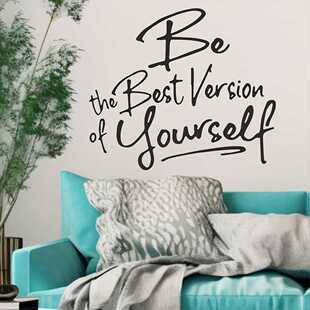 新款直销Best Version谏言励志客厅自粘贴纸 N1663跨境英文装饰墙