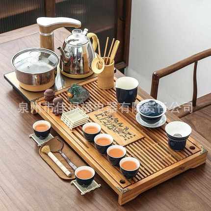 新款直销整套茶具套装全自动烧水壶一体茶盘家用客厅泡茶功夫茶台