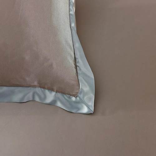 新款直销夏季水洗真丝枕套 纯色简约宽边冰丝枕巾 床上用品丝绸枕