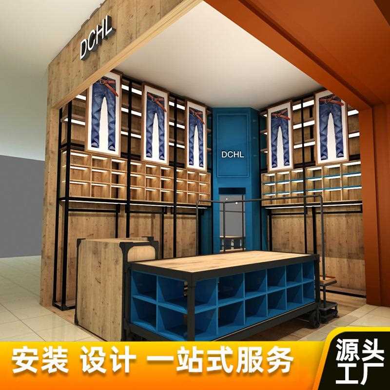 新款直销高档品牌专卖店服装实木展示柜 设计男装西服陈列架 服饰