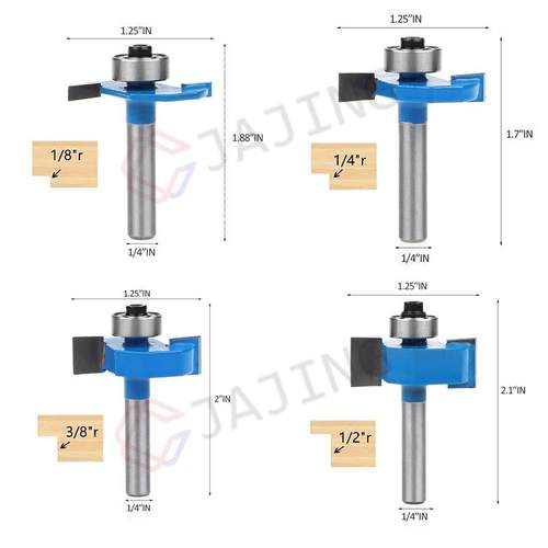 新款直销7件套滚珠T型刀 1/4柄槽口刀 7轴承组套木工铣刀 修边机
