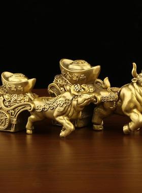 新款直销黄铜马摆件马拉元宝马拉百财工艺品家居装饰生肖马摆件