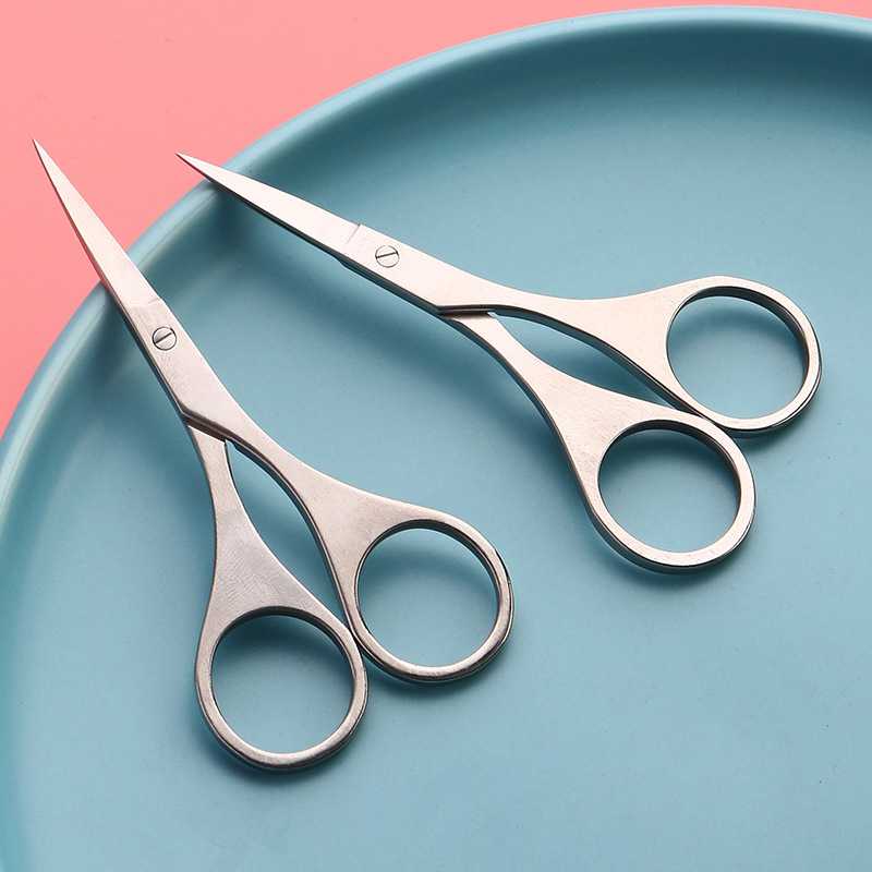 新款直销圆头鼻毛小剪刀修剪器不锈钢手动不伤鼻腔可水洗美容修眉