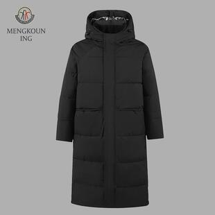 蒙口宁官方旗舰店情侣羽绒服女2024冬中长款保暖外套跨境白鸭绒男