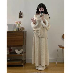 胖mm大码超好看套装裙2025超火冬装一整套穿搭遮肉别致绝美两件套