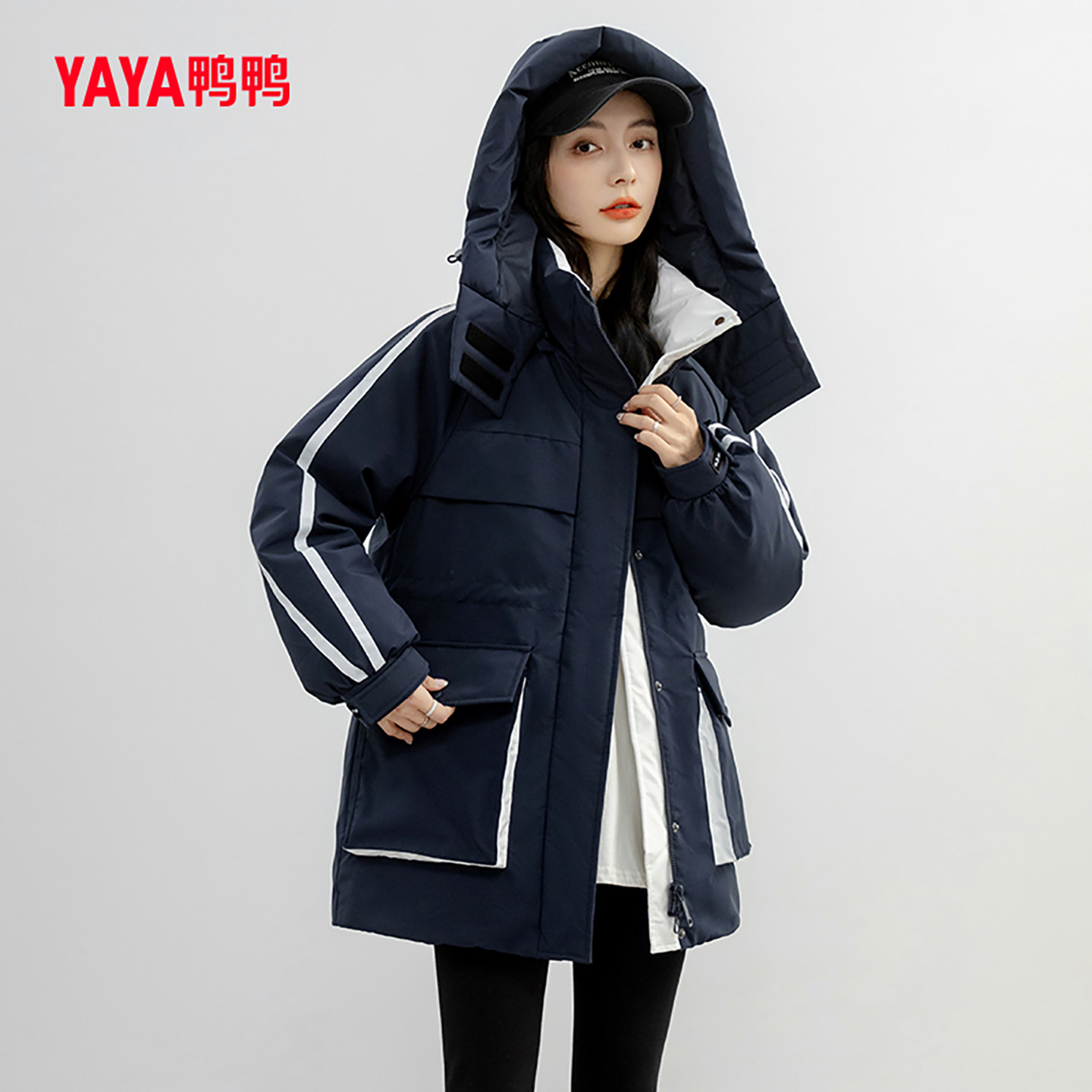 鸭鸭2025年新品中长款羽绒服