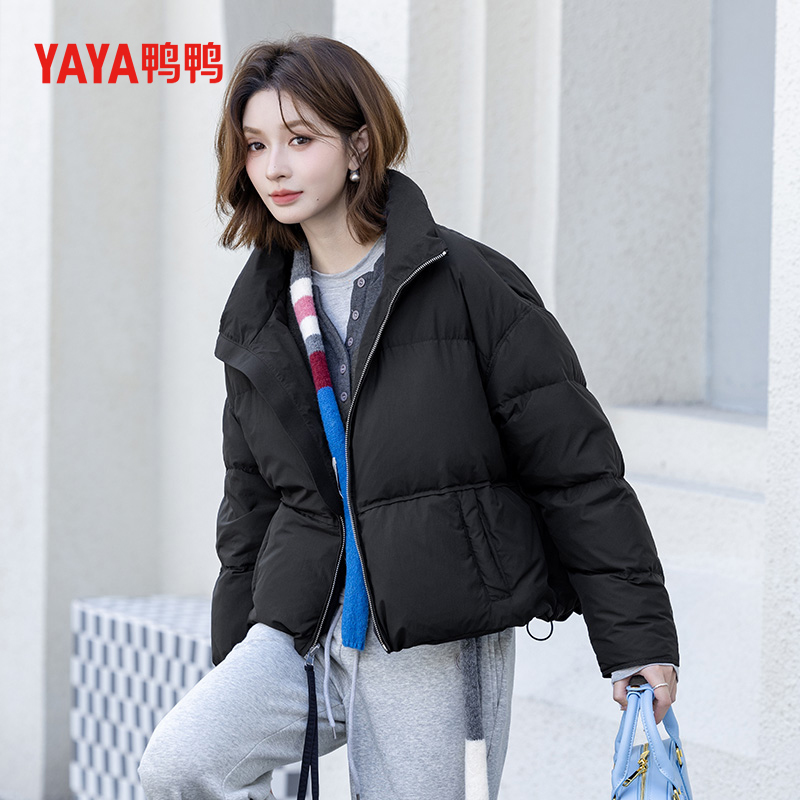 YAYA鸭鸭25秋冬新款时尚休闲百搭女士短款双面穿外套爆款羽绒服