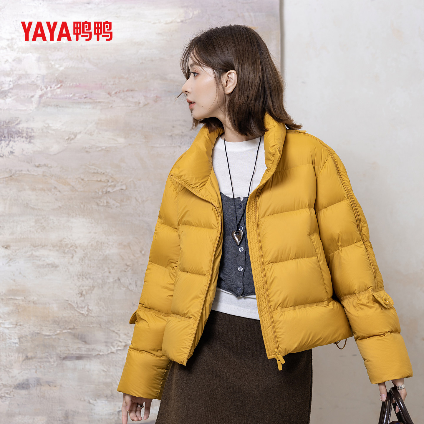 YAYA鸭鸭羽绒服女冬季新款立领90白鸭绒面包服时尚显瘦保暖短外套,女装/女士精品,羽绒服,淘宝优惠券,粉丝福利购,淘宝优惠卷