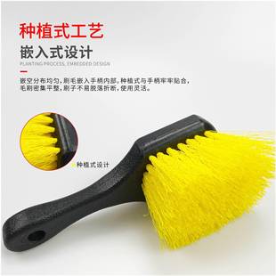 汽车轮胎刷子黄毛轮毂刷车用洗车工具清洁清洗神器专用强力去污刷