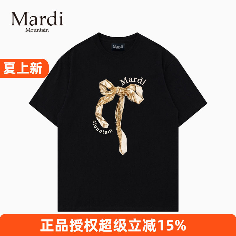 官方授权正品Mardi Mountain 韩国26夏新款情侣纯棉圆领短袖女t恤