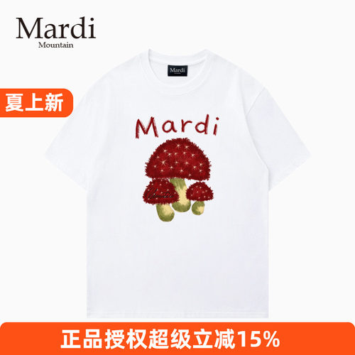 官方授权正品Mardi Mountain 韩国26夏新款情侣纯棉圆领短袖女t恤