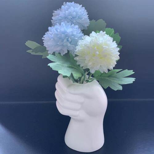 假手捧花塑料花瓶拳头花瓶干湿花插花容器装饰工艺品仿釉 耐摔 - 封面