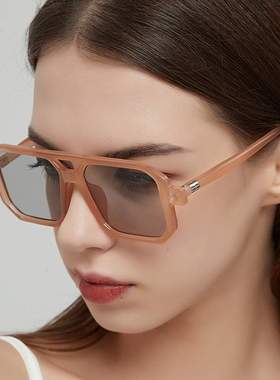 双梁多边形墨镜女欧美新款时尚网红小众太阳眼镜防蓝光眼镜男