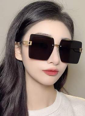 时尚个性切边无框大框防紫外线墨镜男女太阳眼镜