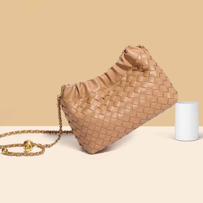 优选夏季链条编织云朵包新款简约时尚单肩包小众设计质感百搭斜挎