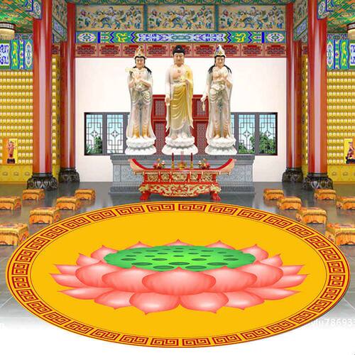新品新中式客厅卧室电脑椅防滑垫现代古典艺术禅舞地毯家用圆形地
