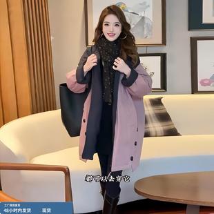 欧货洋气双面穿棉服女款冬季2025新款中长款高级感小个子棉袄外套