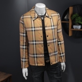 2025秋冬男士修身衬衫翻领棉衣外套棉服6015-92031-P245，男装衬衫，钱塘6015（原D203）
