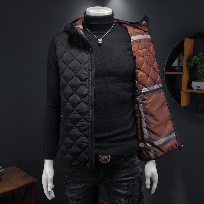 2025秋冬男士连帽棉衣马甲棉服背心外套6015-92023-P135,男装背心/马甲,钱塘6015（原D203）